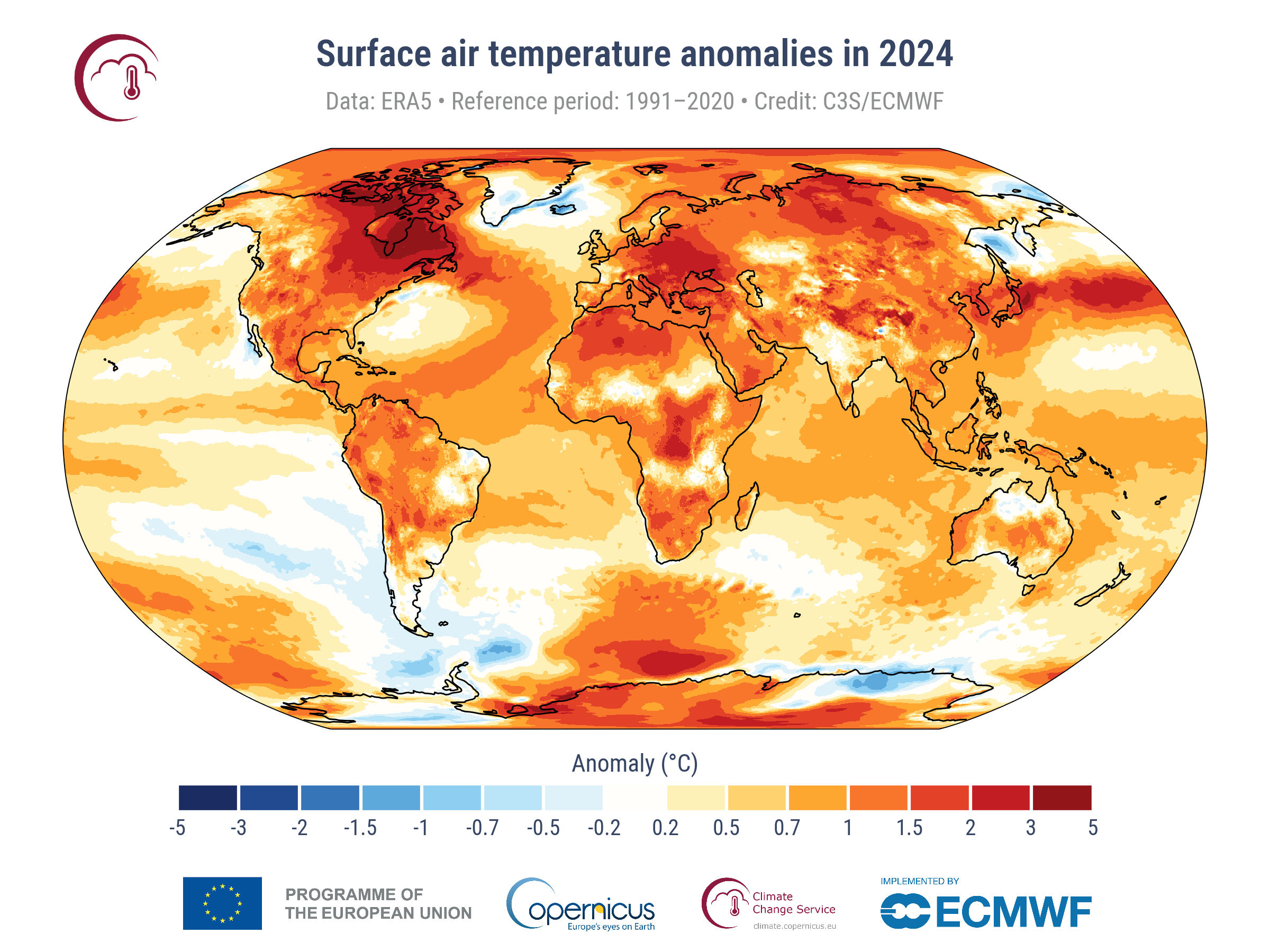 Global air temperature anomalies - Climate change data showing need for Life Cycle Assessment